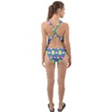 Colorful Whimsical Owl Pattern Cut-Out Back One Piece Swimsuit View2
