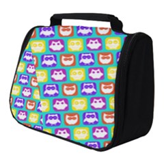 Colorful Whimsical Owl Pattern Full Print Travel Pouch (small) by GardenOfOphir