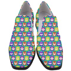 Colorful Whimsical Owl Pattern Women Slip On Heel Loafers by GardenOfOphir