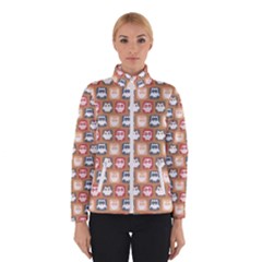 Colorful Whimsical Owl Pattern Women s Bomber Jacket by GardenOfOphir
