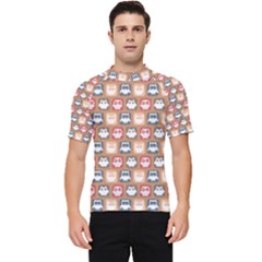 Colorful Whimsical Owl Pattern Men s Short Sleeve Rash Guard by GardenOfOphir