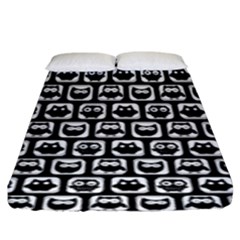 Black And White Owl Pattern Fitted Sheet (king Size)