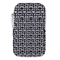 Black And White Owl Pattern Waist Pouch (large) by GardenOfOphir