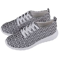 Gray And White Owl Pattern Men s Lightweight Sports Shoes by GardenOfOphir