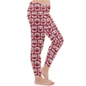 Red And White Owl Pattern Classic Winter Leggings View3