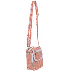 Coral And White Owl Pattern Shoulder Strap Belt Bag by GardenOfOphir