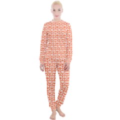 Coral And White Owl Pattern Women s Lounge Set by GardenOfOphir