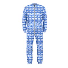 Blue And White Owl Pattern Onepiece Jumpsuit (kids) by GardenOfOphir