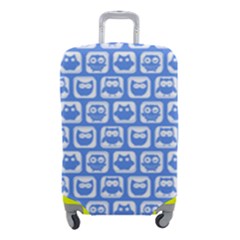 Blue And White Owl Pattern Luggage Cover (small) by GardenOfOphir