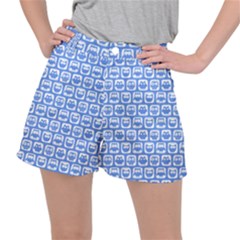 Blue And White Owl Pattern Women s Ripstop Shorts