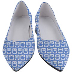 Blue And White Owl Pattern Women s Block Heels  by GardenOfOphir