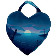 Ai Generated Ocean Sea Water Anime Nautical Giant Heart Shaped Tote by Ravend