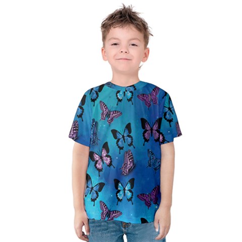 Flutter By Butterfly Blue Kids  Cotton Tee by ALIXE