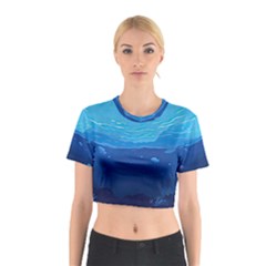 Ai Generated Ocean Sea Fish Underwater Water Cotton Crop Top by Ravend