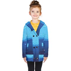 Ai Generated Ocean Sea Fish Underwater Water Kids  Double Breasted Button Coat