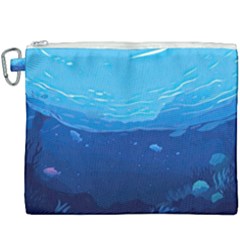 Ai Generated Ocean Sea Fish Underwater Water Canvas Cosmetic Bag (xxxl) by Ravend