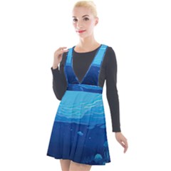 Ai Generated Ocean Sea Fish Underwater Water Plunge Pinafore Velour Dress