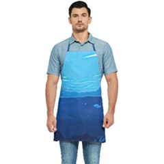 Ai Generated Ocean Sea Fish Underwater Water Kitchen Apron by Ravend