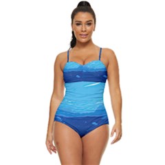 Ai Generated Ocean Sea Fish Underwater Water Retro Full Coverage Swimsuit