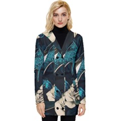 Glass Slipper Blues Fairytale Button Up Hooded Coat  by Ravend