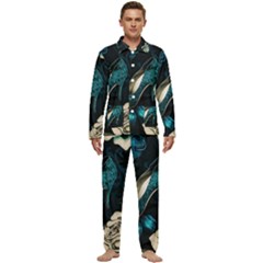 Glass Slipper Blues Fairytale Men s Long Sleeve Velvet Pocket Pajamas Set by Ravend