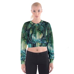 Trees Forest Mystical Forest Nature Cropped Sweatshirt