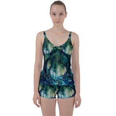 Trees Forest Mystical Forest Nature Tie Front Two Piece Tankini by Ravend