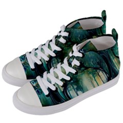 Trees Forest Mystical Forest Nature Women s Mid-top Canvas Sneakers