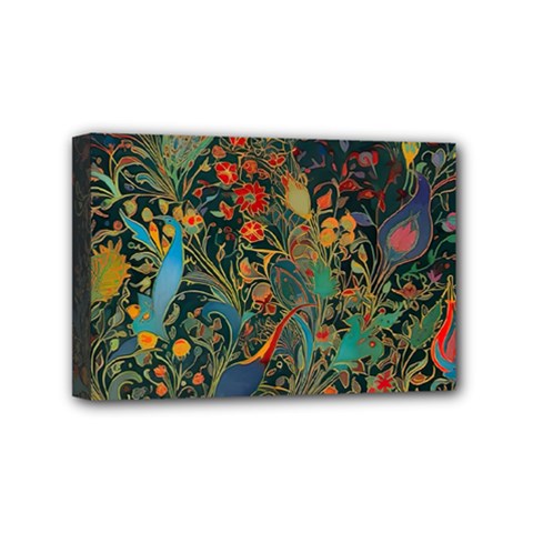 Ai Generated Flowers Trees Forest Mystical Forest Mini Canvas 6  X 4  (stretched)