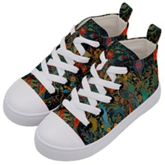 Ai Generated Flowers Trees Forest Mystical Forest Kids  Mid-top Canvas Sneakers