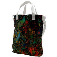 Ai Generated Flowers Trees Forest Mystical Forest Canvas Messenger Bag