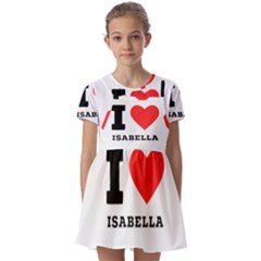 I Love Isabella Kids  Short Sleeve Pinafore Style Dress by ilovewhateva