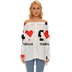 I Love Isabella Off Shoulder Chiffon Pocket Shirt by ilovewhateva