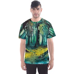 Ai Generated Trees Forest Mystical Forest Nature Art Men s Sport Mesh Tee