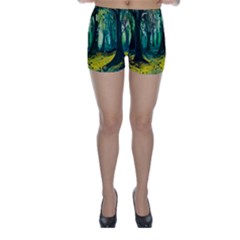 Ai Generated Trees Forest Mystical Forest Nature Art Skinny Shorts