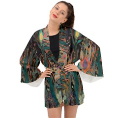 Ai Generated Trees Forest Mystical Forest Nature Long Sleeve Kimono