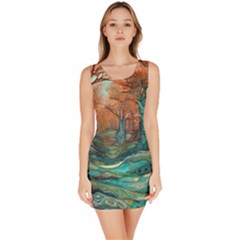 Ai Generated Tree Forest Mystical Forest Nature Bodycon Dress