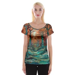 Ai Generated Tree Forest Mystical Forest Nature Cap Sleeve Top