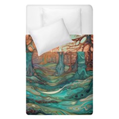 Ai Generated Tree Forest Mystical Forest Nature Duvet Cover Double Side (single Size)