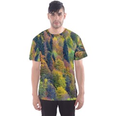 Forest Trees Leaves Fall Autumn Nature Sunshine Men s Sport Mesh Tee