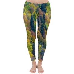 Forest Trees Leaves Fall Autumn Nature Sunshine Classic Winter Leggings by Ravend