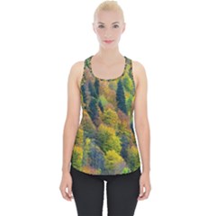 Forest Trees Leaves Fall Autumn Nature Sunshine Piece Up Tank Top