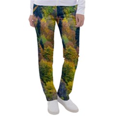 Forest Trees Leaves Fall Autumn Nature Sunshine Women s Casual Pants by Ravend