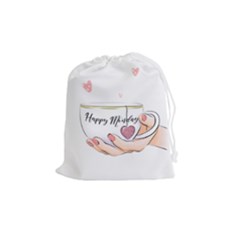 Happy Monday Drawstring Pouch (medium)