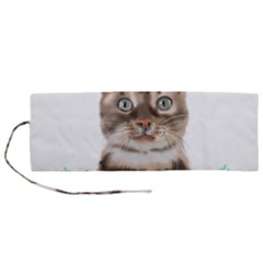 Watercolor Cat Roll Up Canvas Pencil Holder (m)