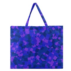 Cold Colorful Geometric Abstract Pattern Zipper Large Tote Bag by dflcprintsclothing