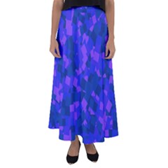 Cold Colorful Geometric Abstract Pattern Flared Maxi Skirt by dflcprintsclothing