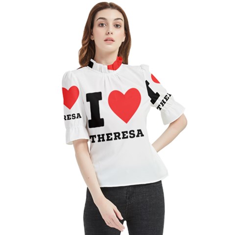 I Love Theresa Frill Neck Blouse by ilovewhateva