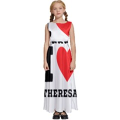 I Love Theresa Kids  Satin Sleeveless Maxi Dress by ilovewhateva