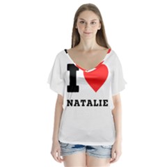 I love natalie V-Neck Flutter Sleeve Top